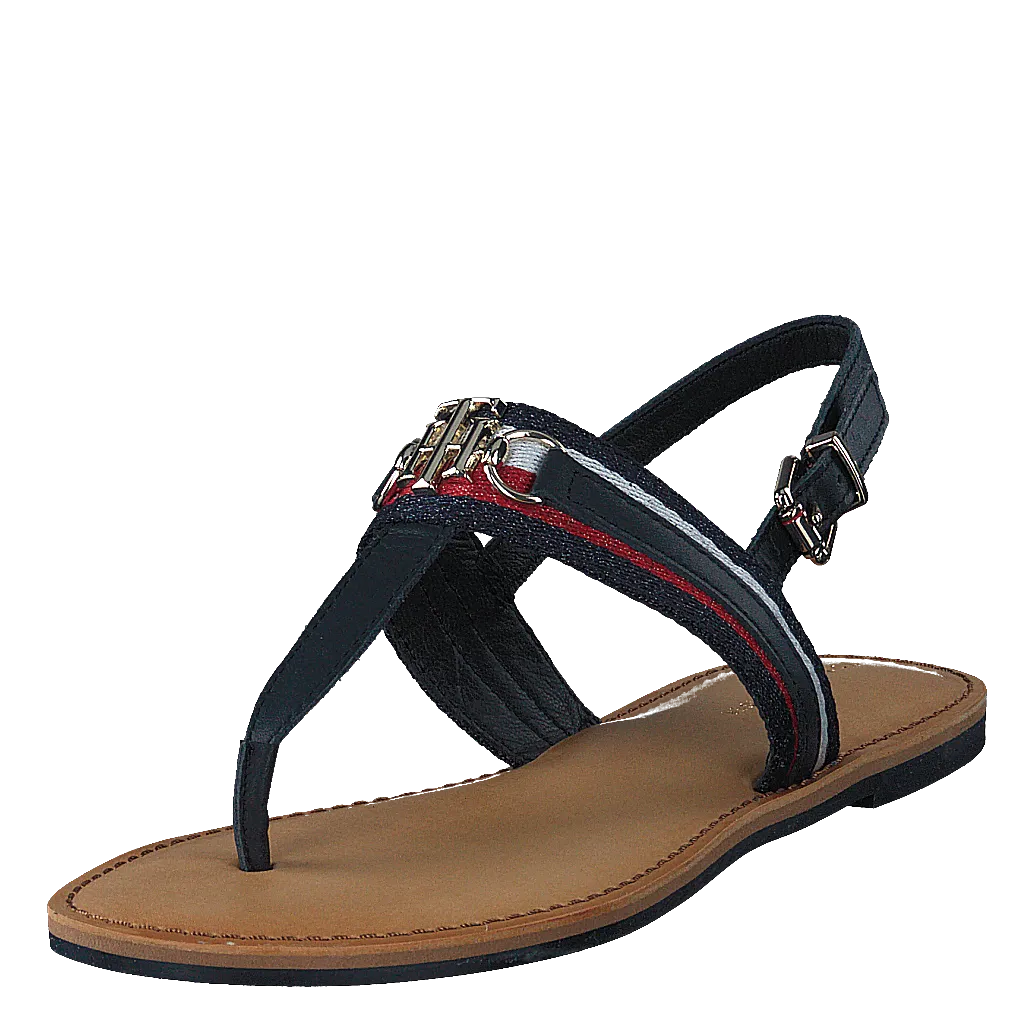 Comfortable Flip Flops For Wide Feet Shimmery Ribbon Flat Sandal Desert Sky Dw5