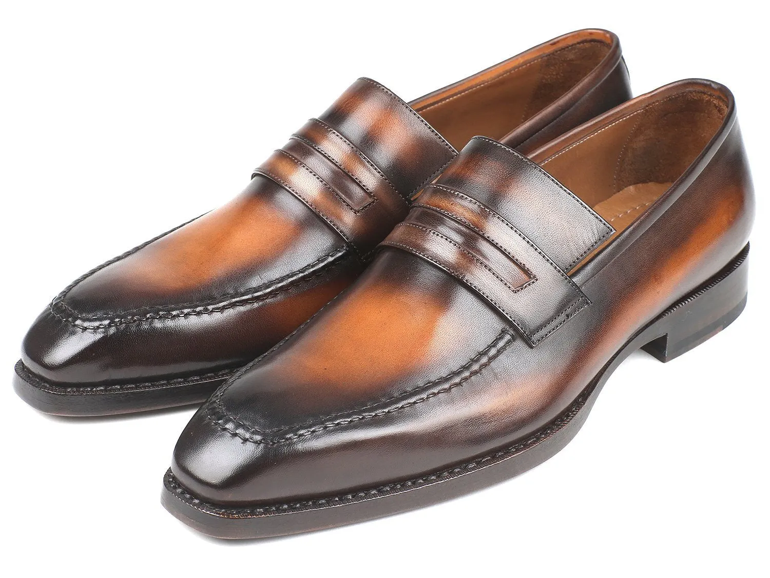 Valentino Rockstud Loafers Paul Parkman Brown Burnished Goodyear Welted Loafers (ID#36LFBRW)