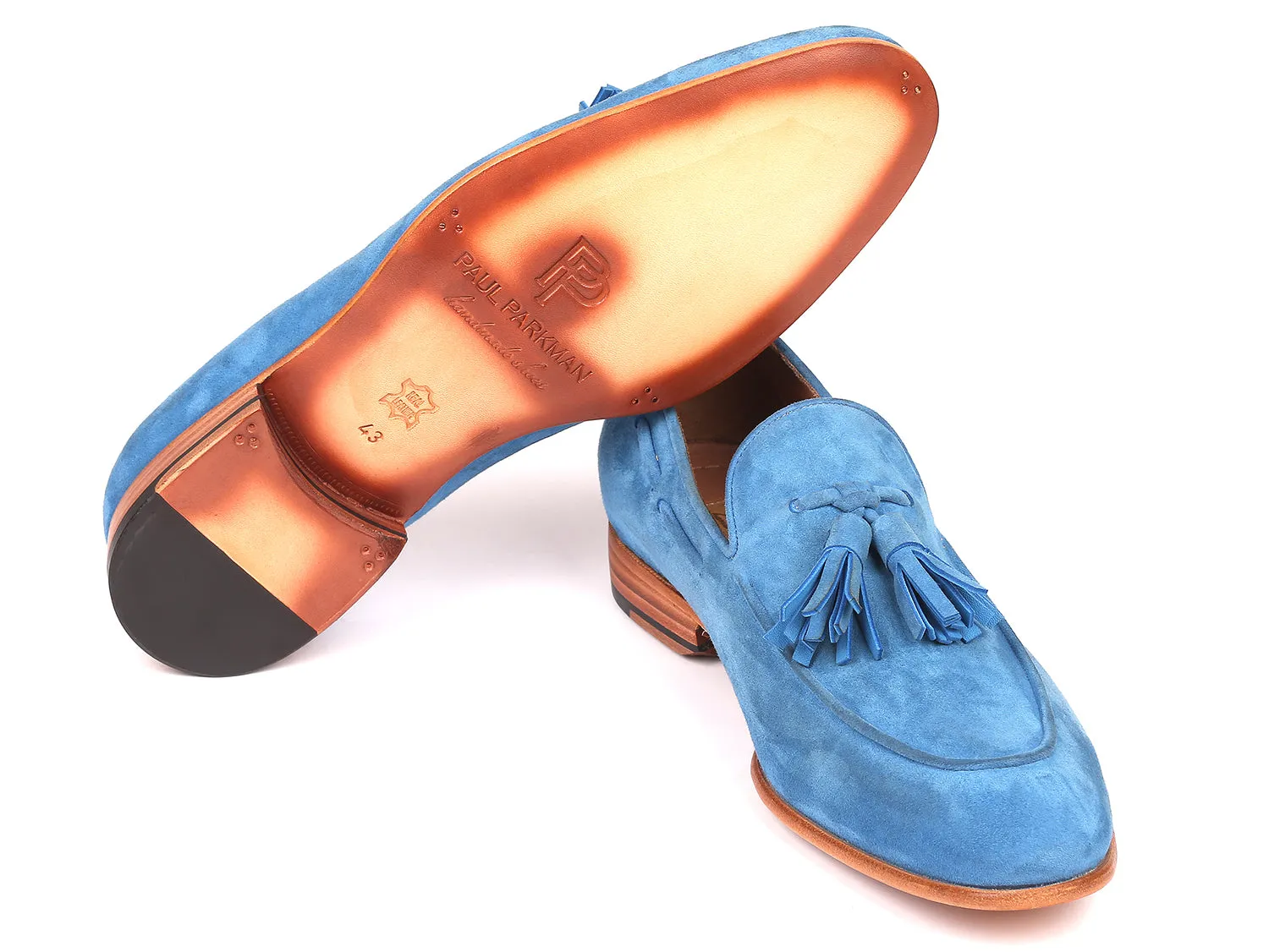 Different Types Of Loafers Paul Parkman Men's Tassel Loafers Blue Suede (ID#BLU32FG)