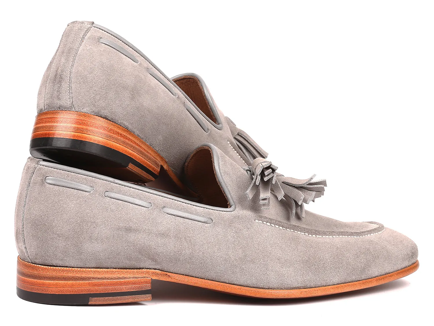 Filling Pieces Loafers Paul Parkman Men's Tassel Loafers Grey Suede (ID#GRY32FG)