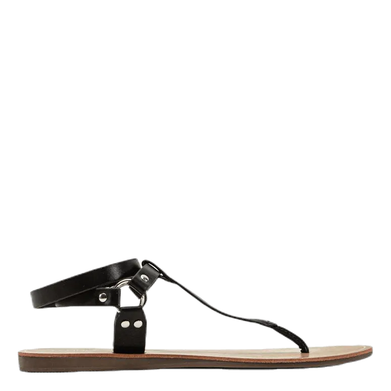 Flip Flops Wholesale Supplier Maya Pu Ankle Wrap Sandal Black