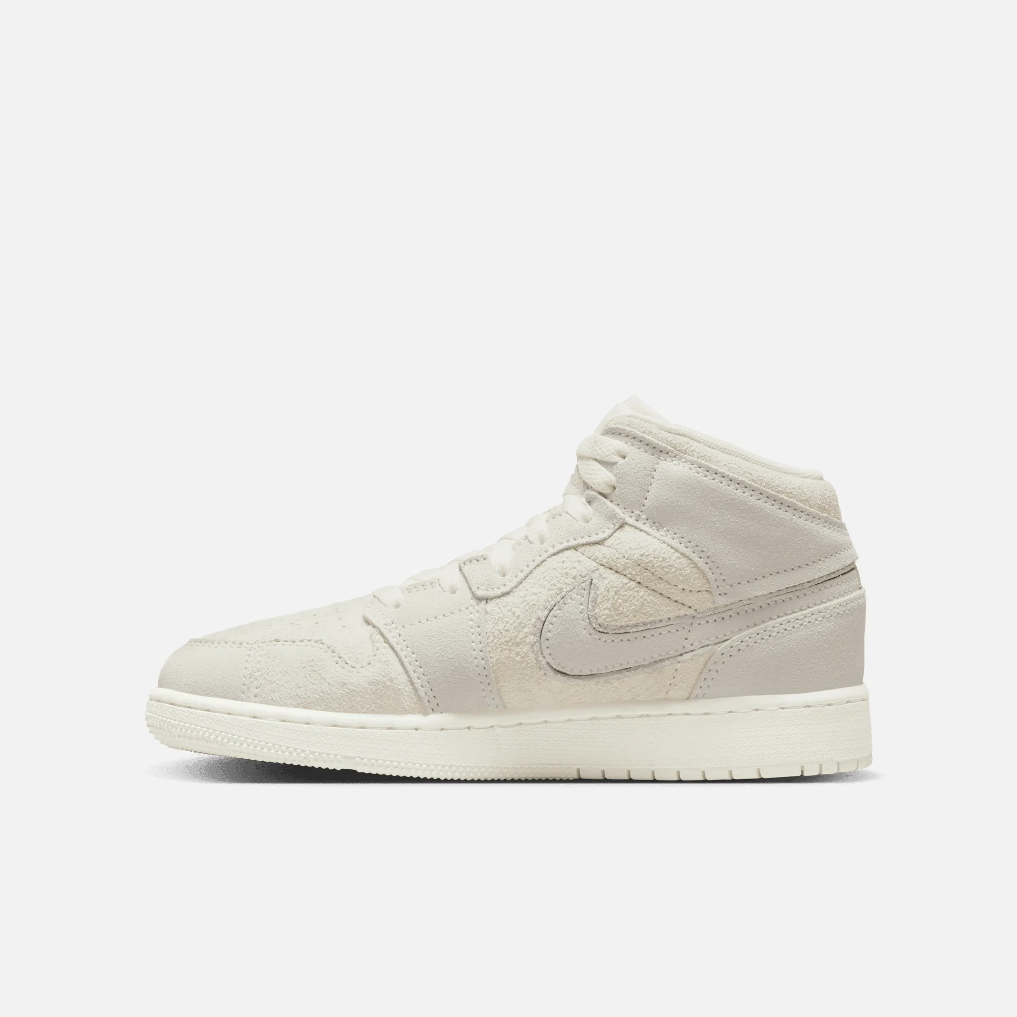 Nike Kids' Air Jordan 1 Mid Se Craft Shoes - Pale Ivory / Sail / Legend Light Brown Pink Wrestling Shoes Asics
