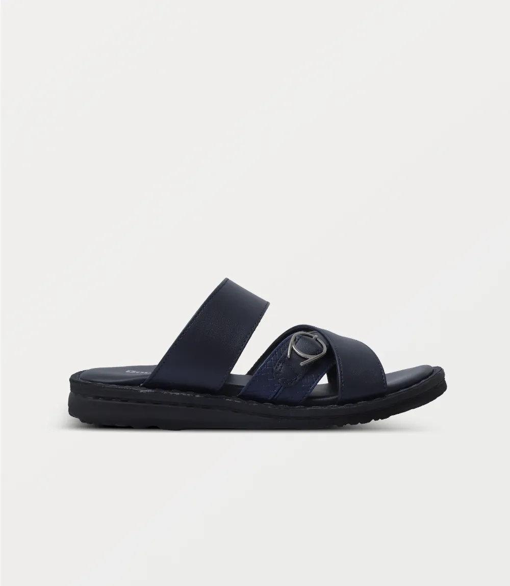 BM6849-NAVY-Men Slipper Slip On Shoe
