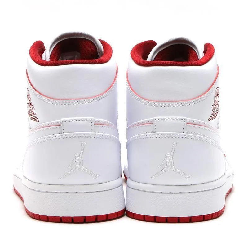 Nike Air Jordan 1 Mid White Red  Shoes Basketball Men Size US 7 - 13 Asics Shoe Sales