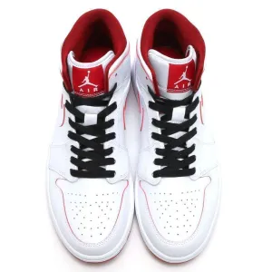 Nike Air Jordan 1 Mid White Red  Shoes Basketball Men Size US 7 - 13 Steve Aoki Asics Shoes