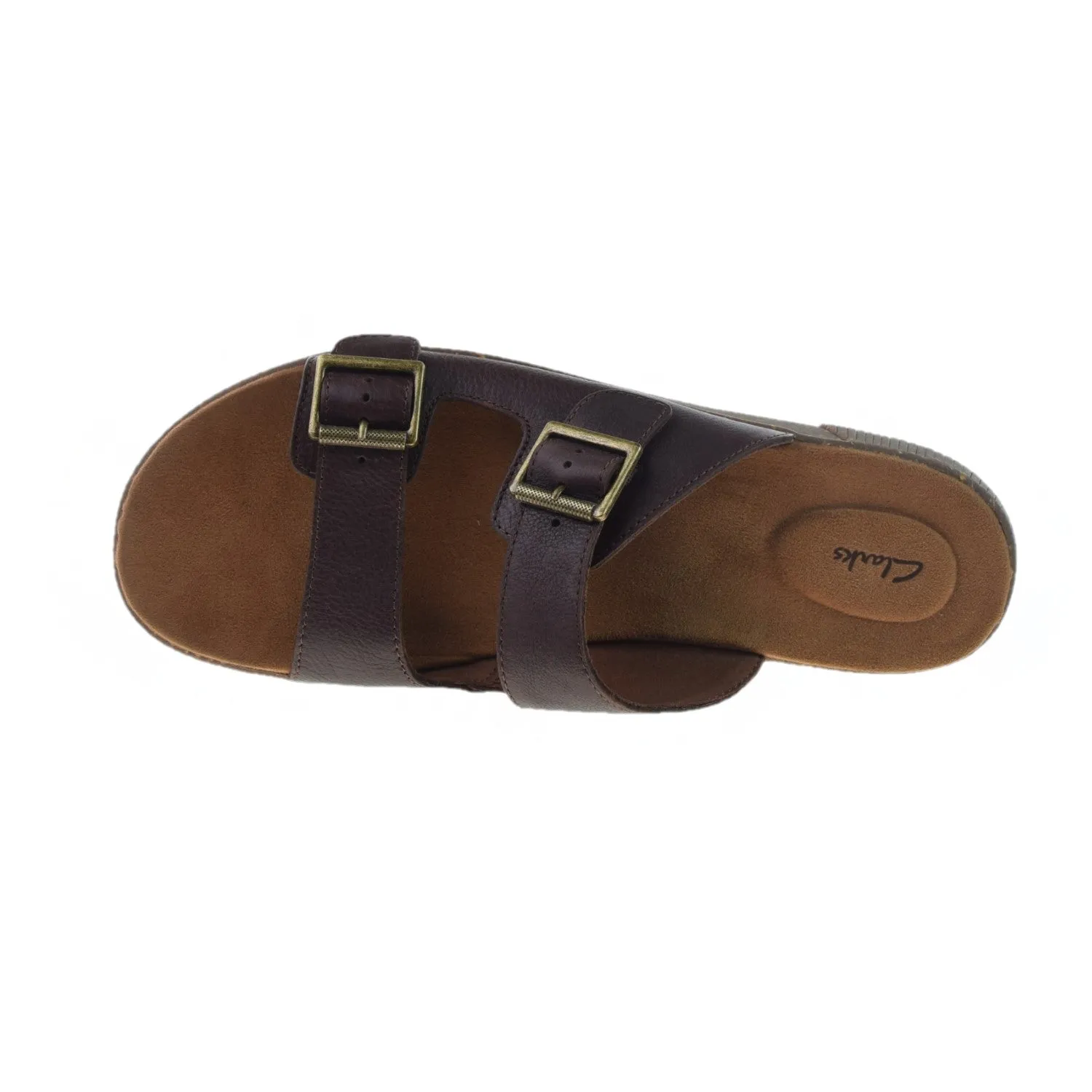 Clarks Vine Cedar Men's Sandals Mahogany Leather Cute House Slippers