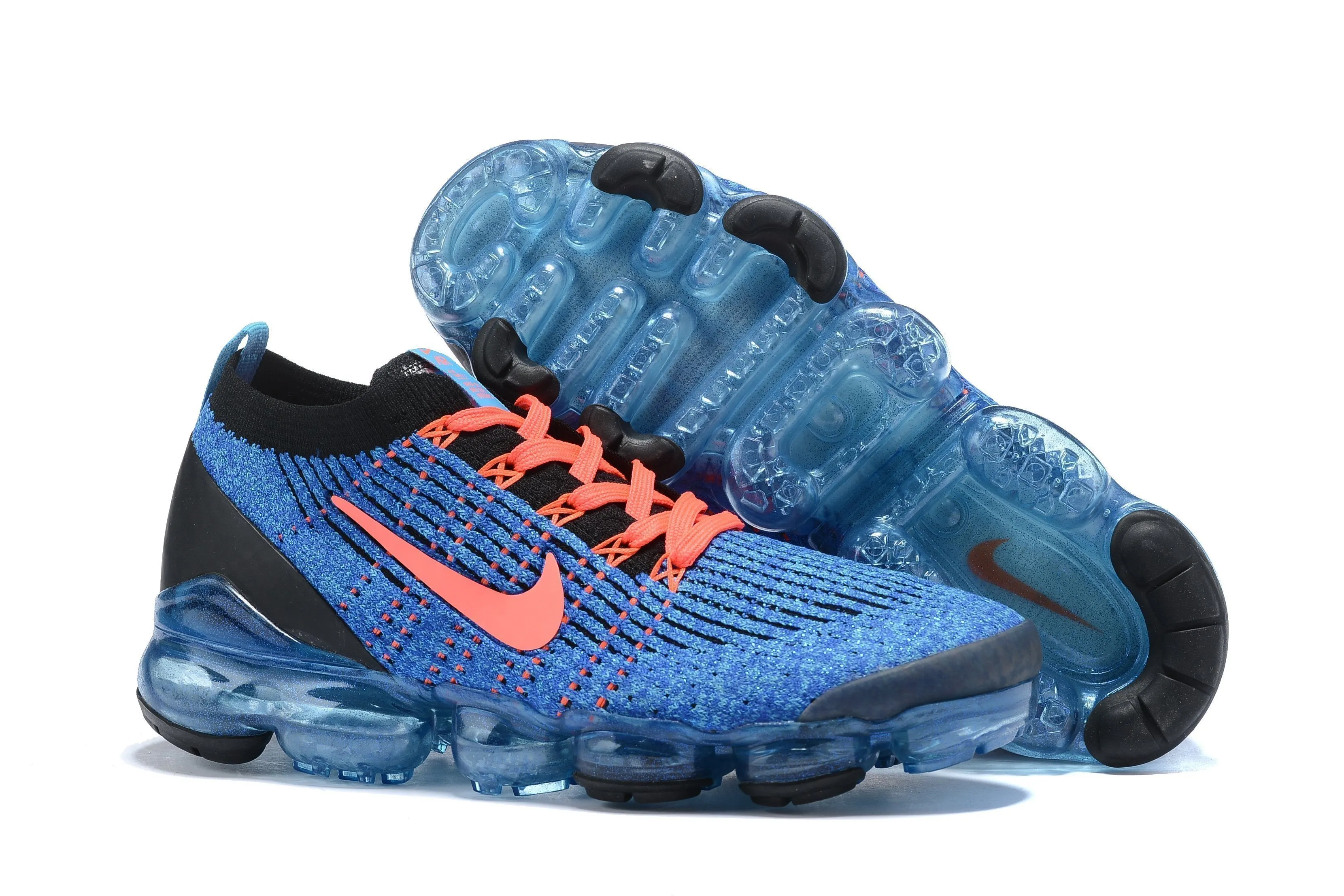 Nike Air Vapormax Flyknit 3 "Blue Fury" Shoes Sneakers Men !!! CYBER MONDAY SALE !!! White Leather Slip On Sneakers