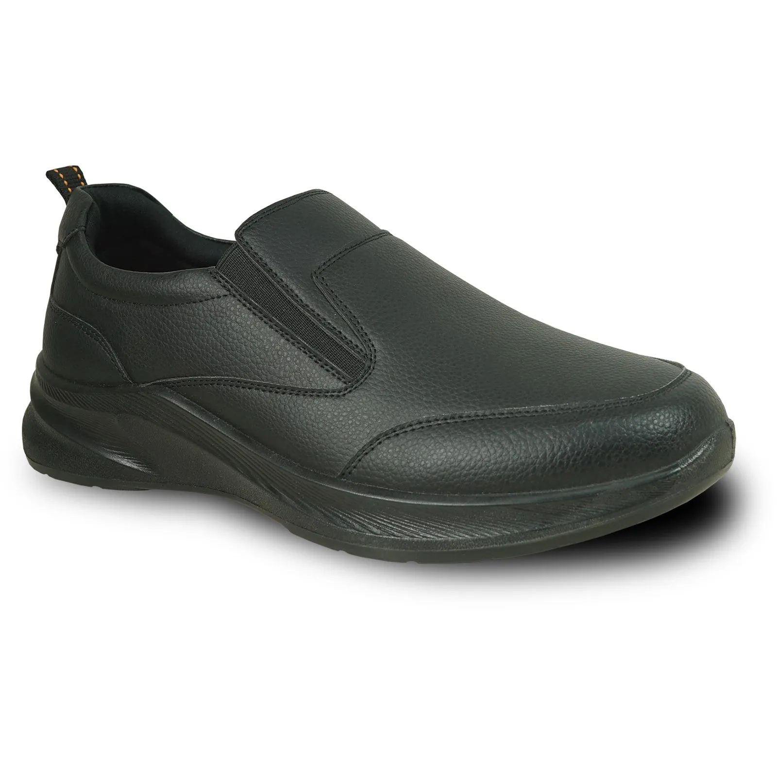 Work Boots For Roofing VANGELO Men Slip Resistant Shoe JIMMY-3 Black  - Wide Width Available