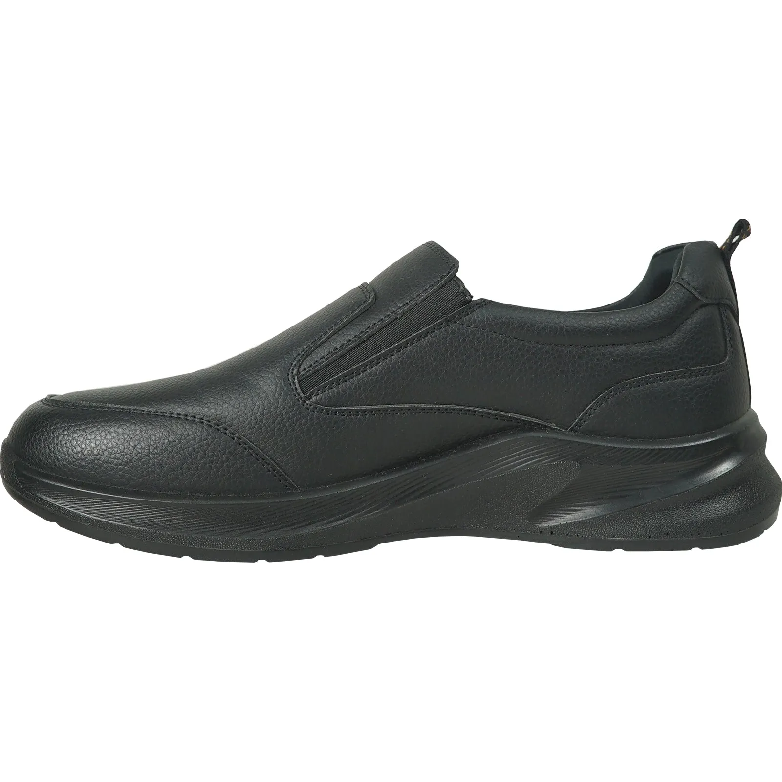 VANGELO Men Slip Resistant Shoe JIMMY-3 Black  - Wide Width Available 6e Wide Work Boots