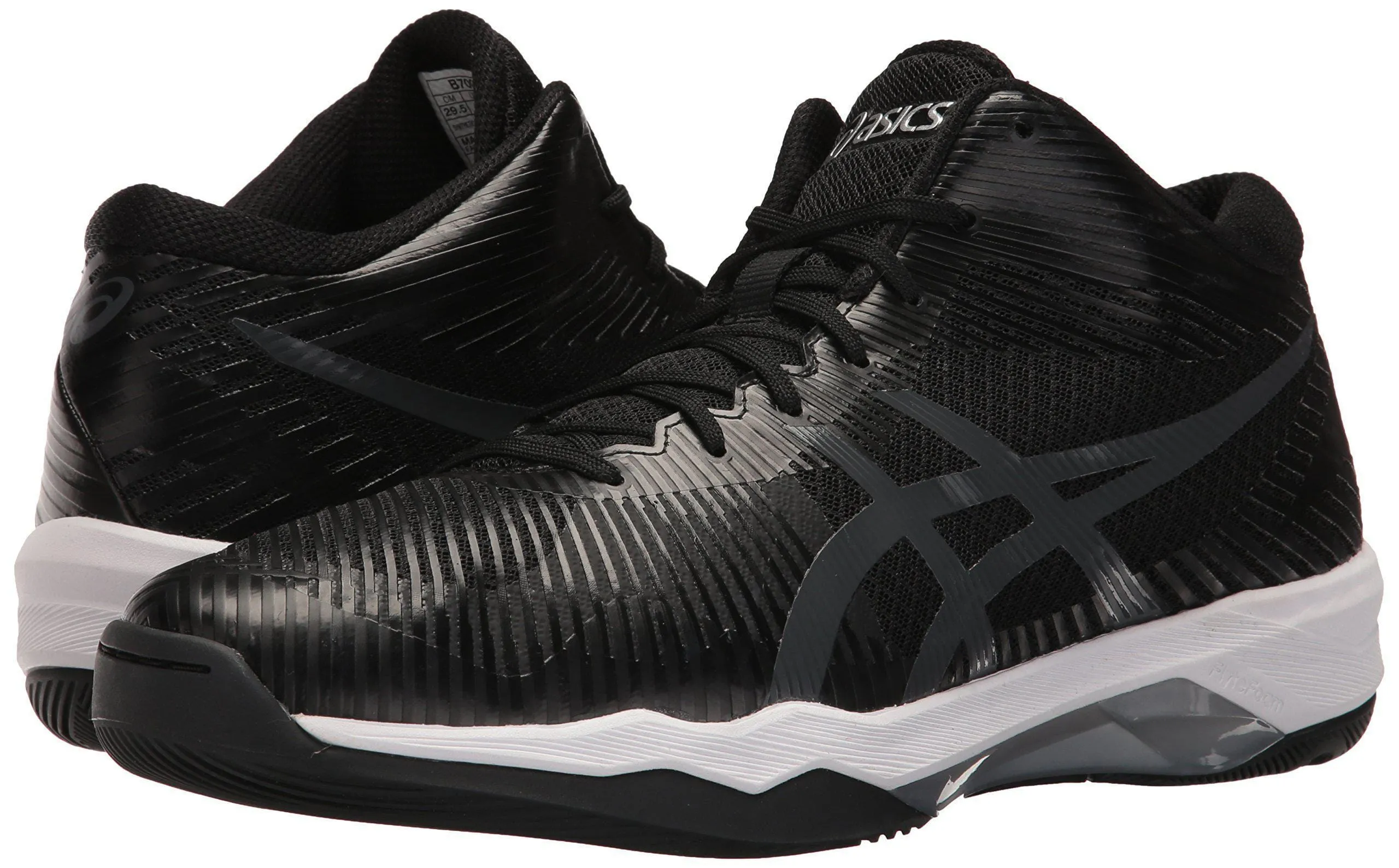 ASICS Mens Volley Elite FF MT Volleyball Shoe, Black/Dark Grey/White, 10.5 Medium US Asics Vegan Shoes