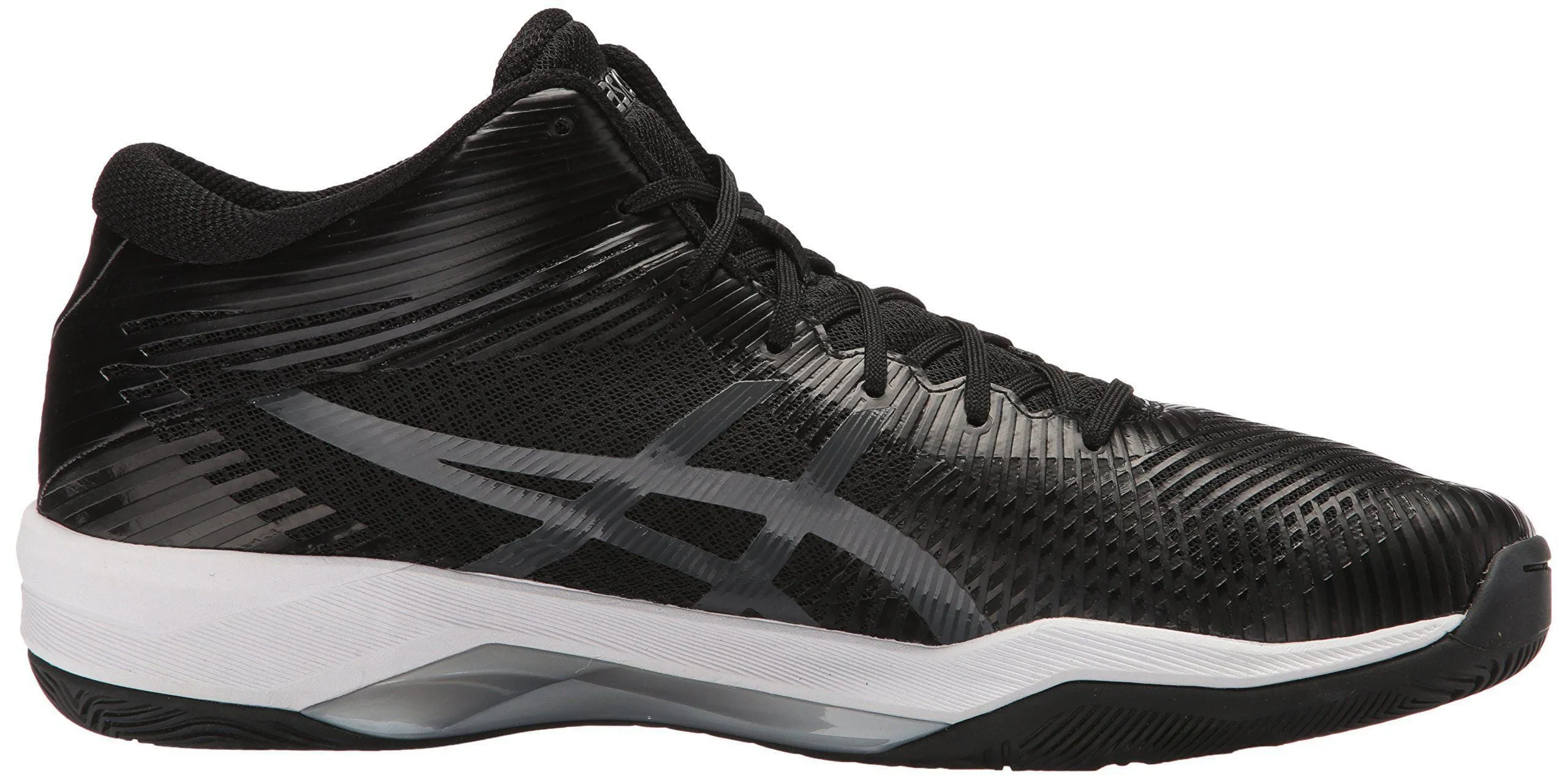 Asics Shoes For Bad Knees ASICS Mens Volley Elite FF MT Volleyball Shoe, Black/Dark Grey/White, 10.5 Medium US