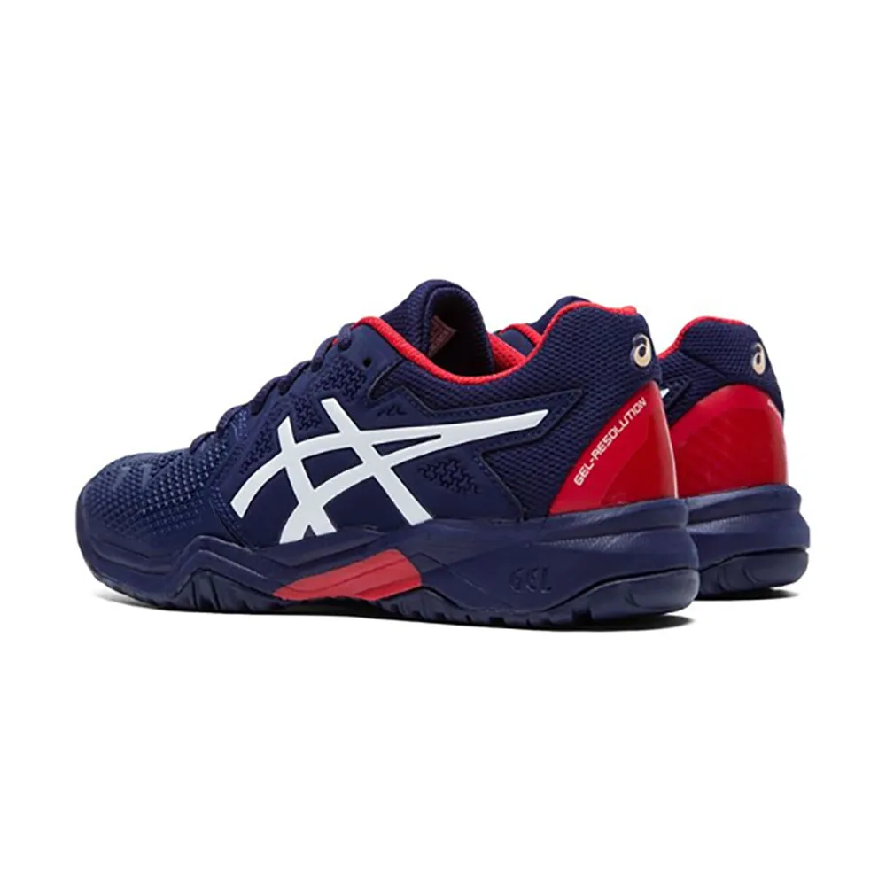 Asics Gel Resolution 8 Peacoat Red Juniors Tennis Shoes Asics Dynawall Shoes