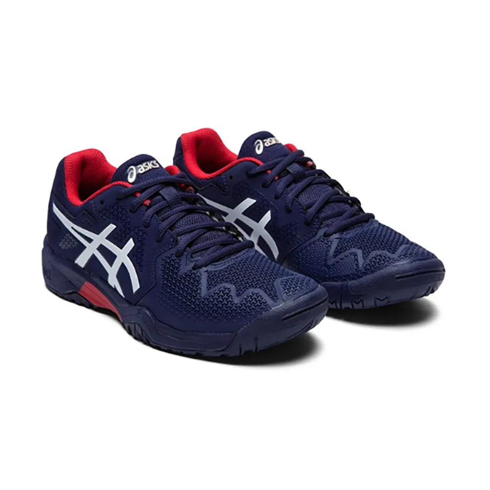 Asics Tennis Shoes Size Guide Asics Gel Resolution 8 Peacoat Red Juniors Tennis Shoes