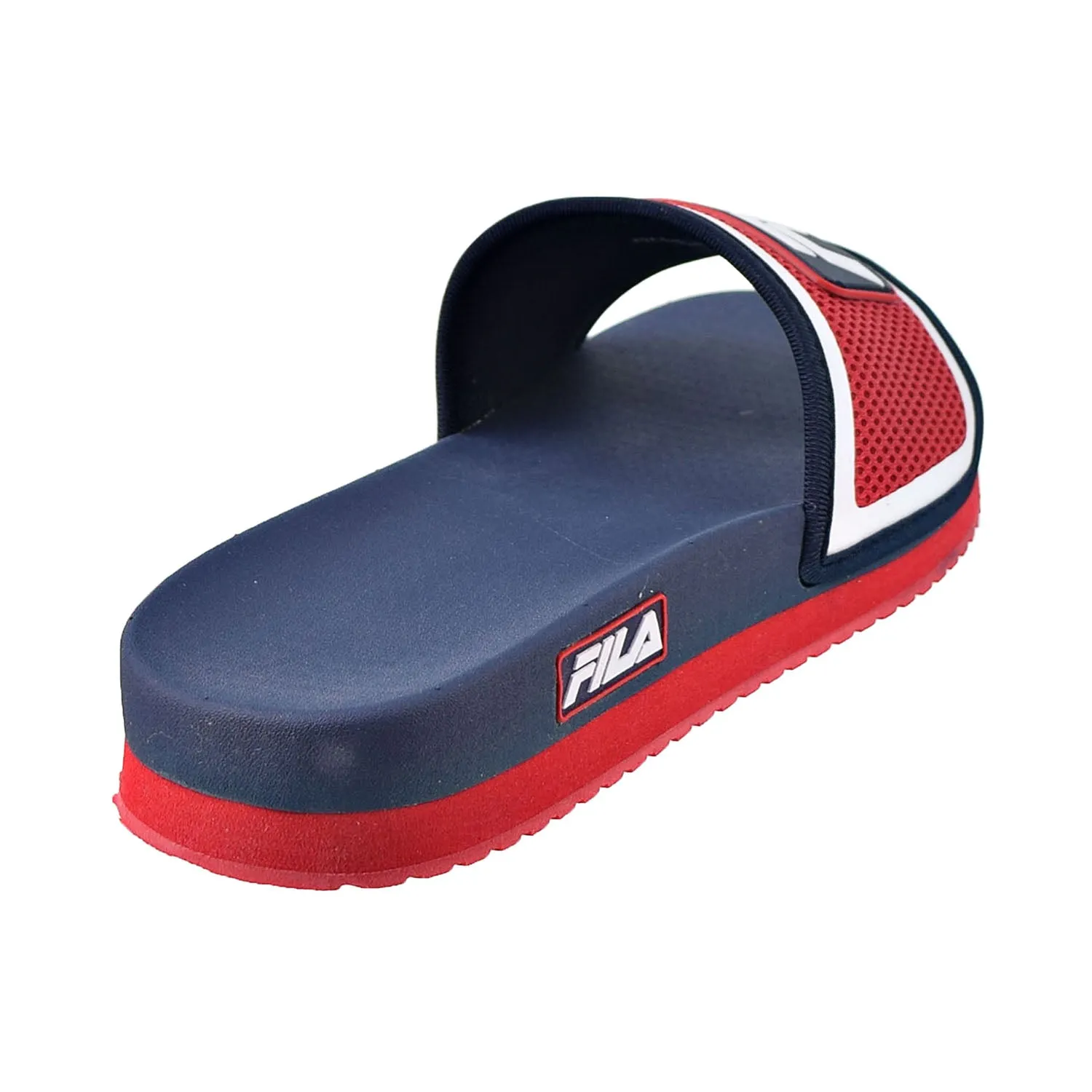 Open Toe House Slippers Fila Men's Lunar Slides Dress Blue-Red-White