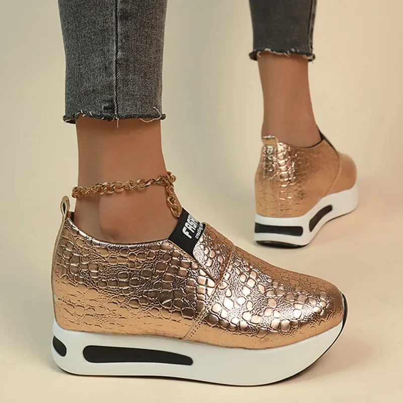 Loafers In Jeans Platform Sneakers Women Casual Non-Slip Thick Sole Sports Shoes Plus Size Slip-On Loafers