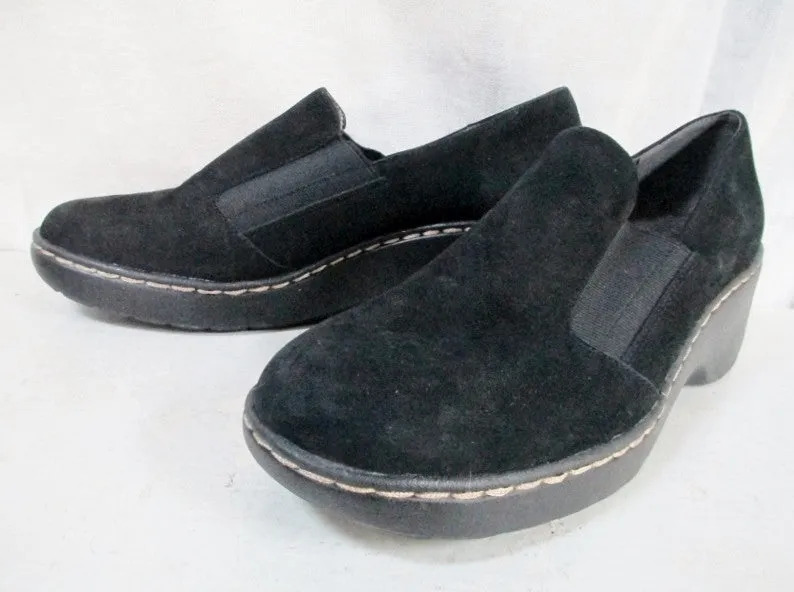 MINT Womens AERGO AEROSOLES MOC Suede Leather Slip on Shoe 10 BLACK Loafer Loafers With Wide Leg Jeans