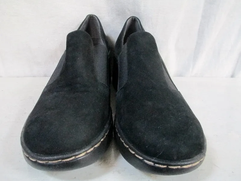 MINT Womens AERGO AEROSOLES MOC Suede Leather Slip on Shoe 10 BLACK Loafer Loafers Boat Shoes