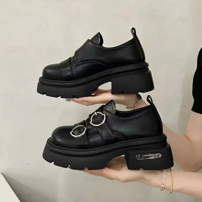 Penny Loafers Cheap binfenxie  -  Women Platform Vintage Shoes Black Oxford Shoes Autumn Brown PU Leather Loafers Women Fashion Female Thick Sole Shoes