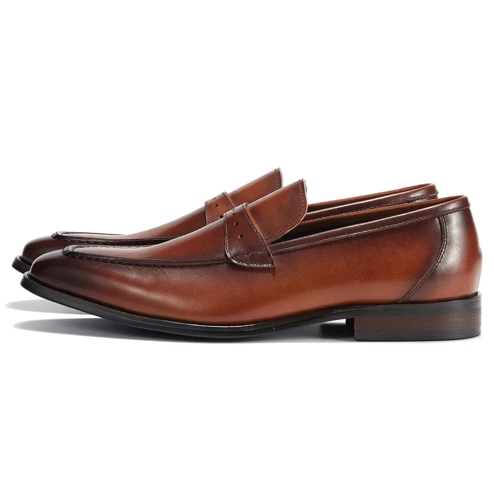 Trend4us Men's Classic Leather Penny Loafers Bougeotte Loafers