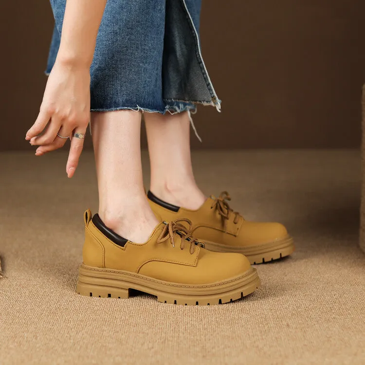 Oxford Alloys Women's Round Toe Lace Up Oxford Shoes