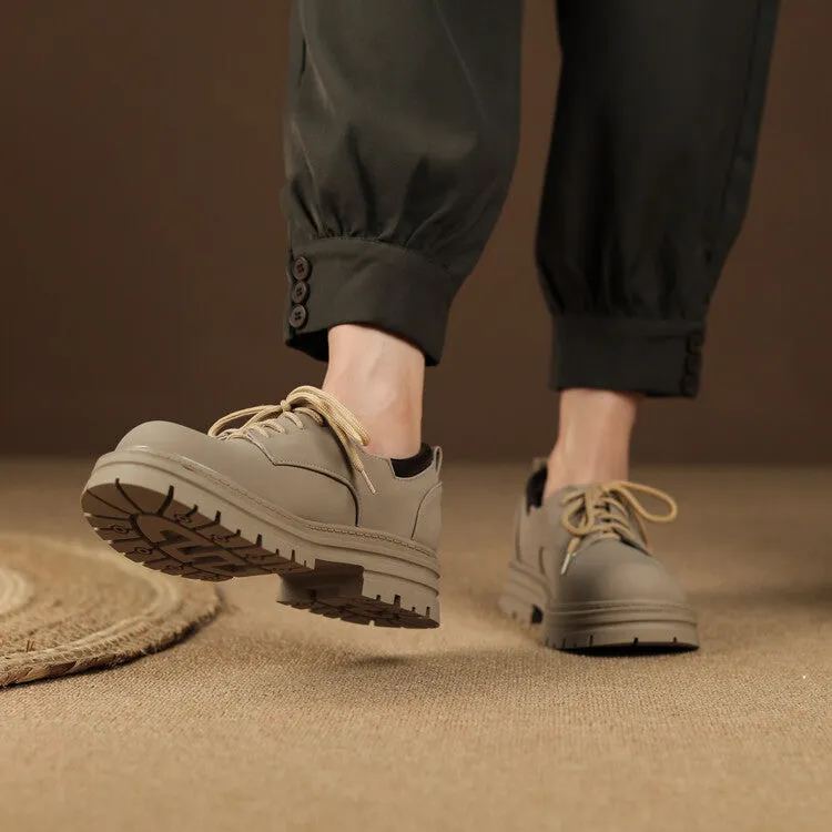 Best Oxford Shoes Store In Tokyo Women's Round Toe Lace Up Oxford Shoes