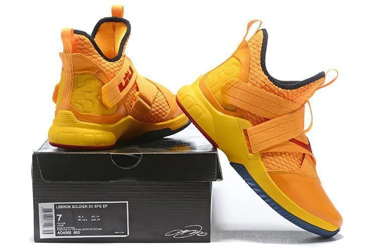 Asics Running Shoes Gel 1130 Nike Lebron Soldier XII 12 SFG EP Orange Yellow Men Shoes Sale Size US7,8,8.5,9,10,11,12
