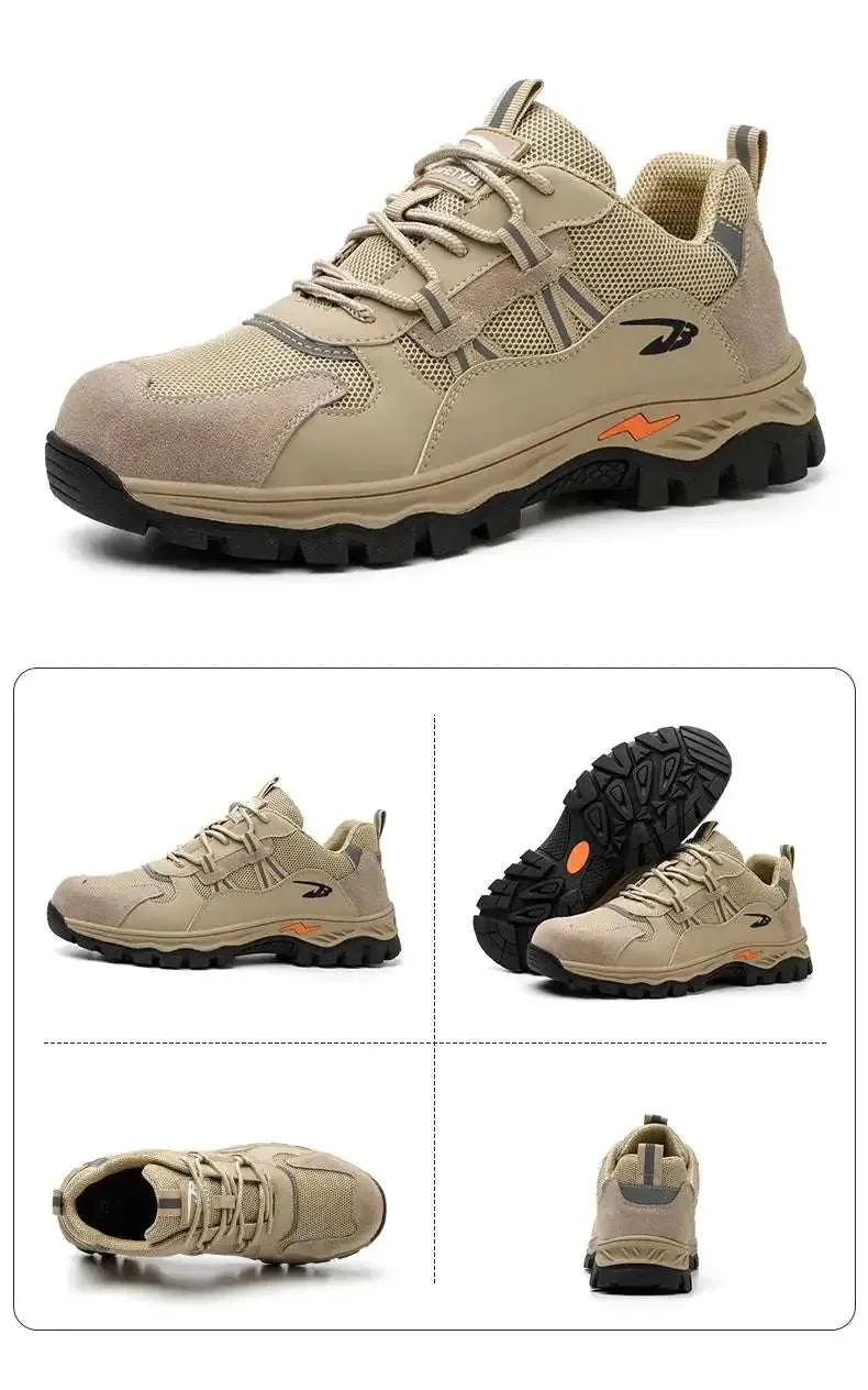 Breathable Steel Toe Work Shoes  Lightweight, Anti-Impact Safety Footwear Comfortable Non Slip Work Boots