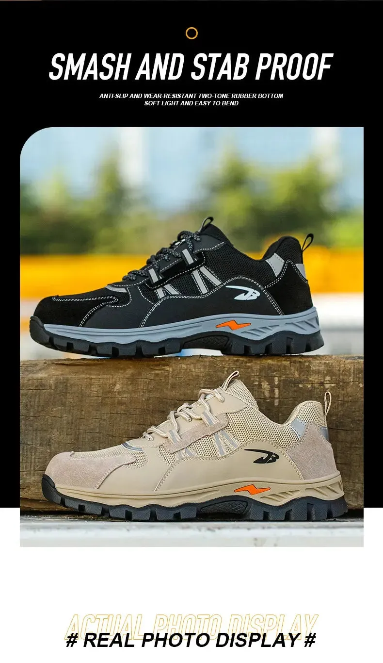 Black Friday Deals Work Boots Breathable Steel Toe Work Shoes  Lightweight, Anti-Impact Safety Footwear