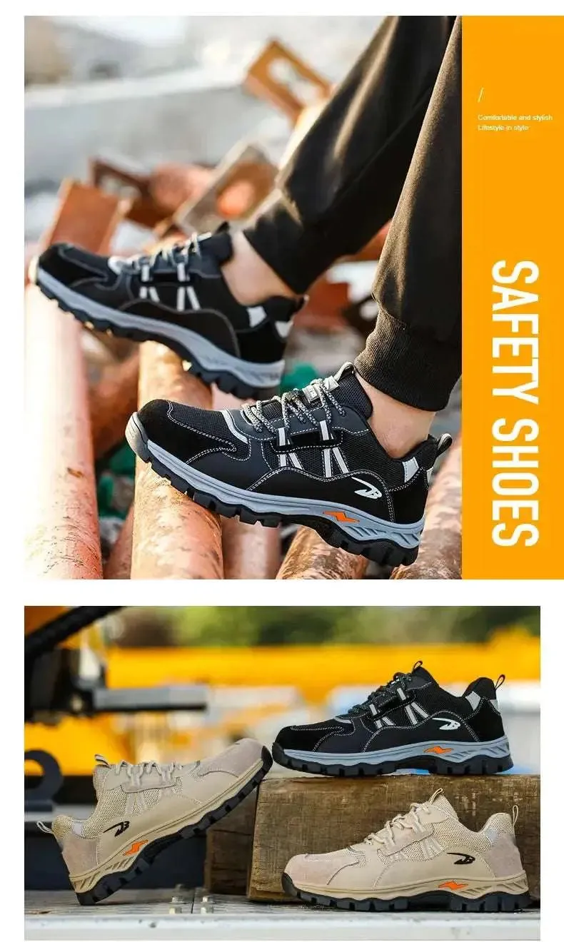 Canadian Made Work Boots Breathable Steel Toe Work Shoes  Lightweight, Anti-Impact Safety Footwear