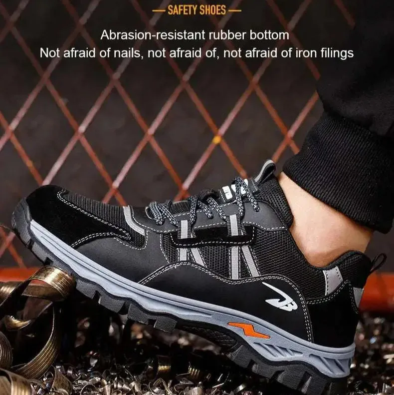 Breathable Steel Toe Work Shoes  Lightweight, Anti-Impact Safety Footwear All Purpose Work Boots