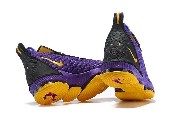 Asics High Top Shoes Nike Lebron XV 16 EP Purle Yellow Black Men Shoes Sale Size US 7-12