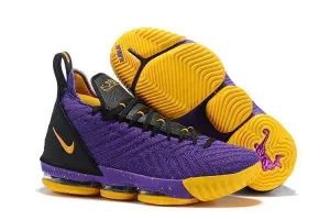 Old Model Asics Running Shoes Nike Lebron XV 16 EP Purle Yellow Black Men Shoes Sale Size US 7-12