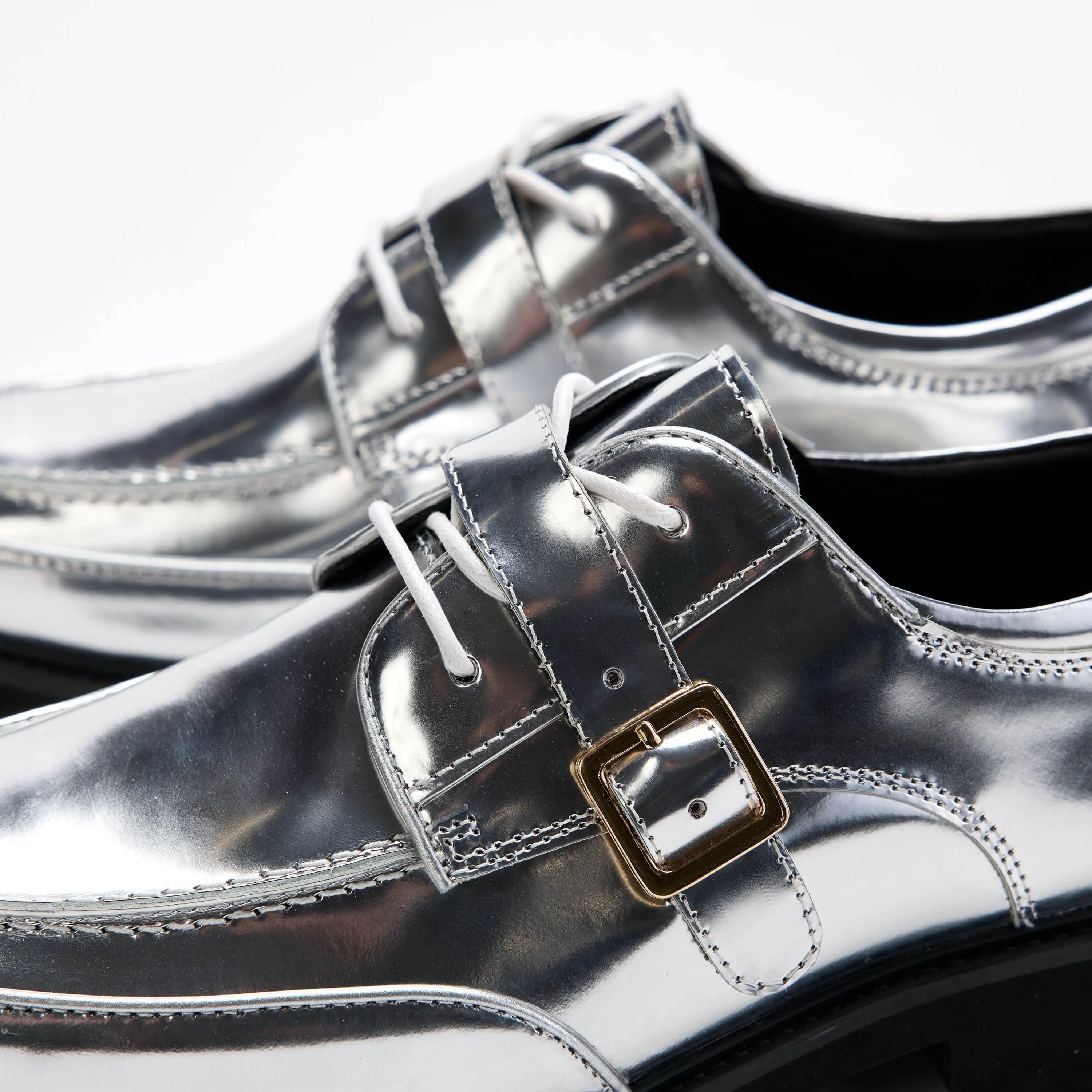 Grand Oxford Ms. Atlas Chrome Patent Leather Lug Derby