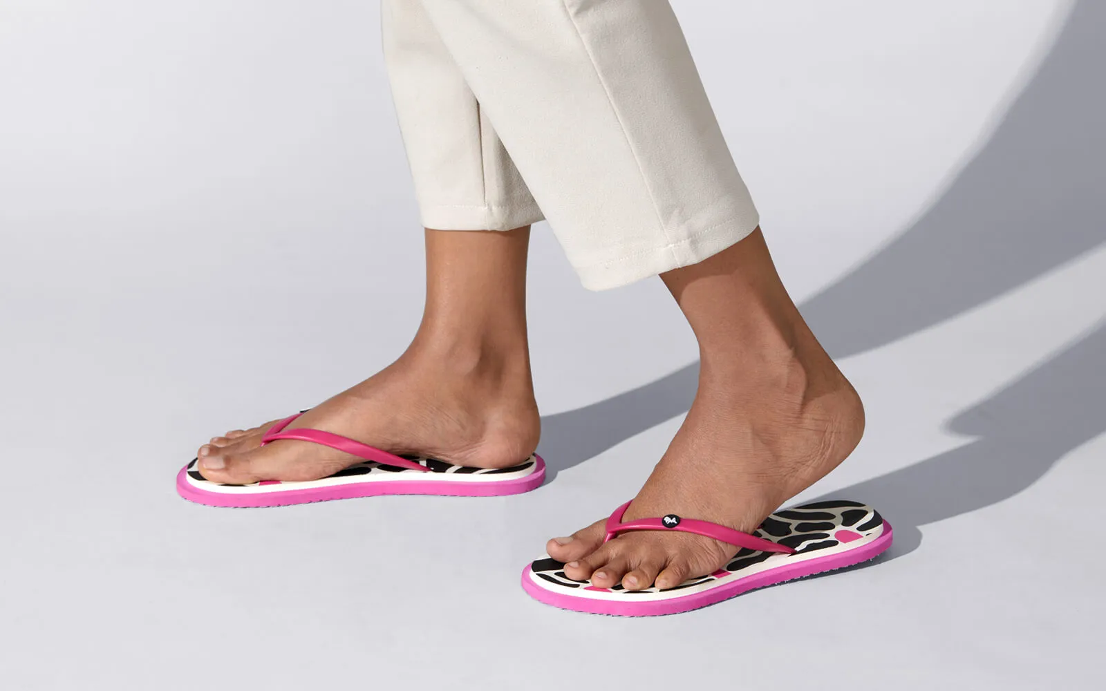 Printed Flip Flops : Black Flip Flop Fly Song