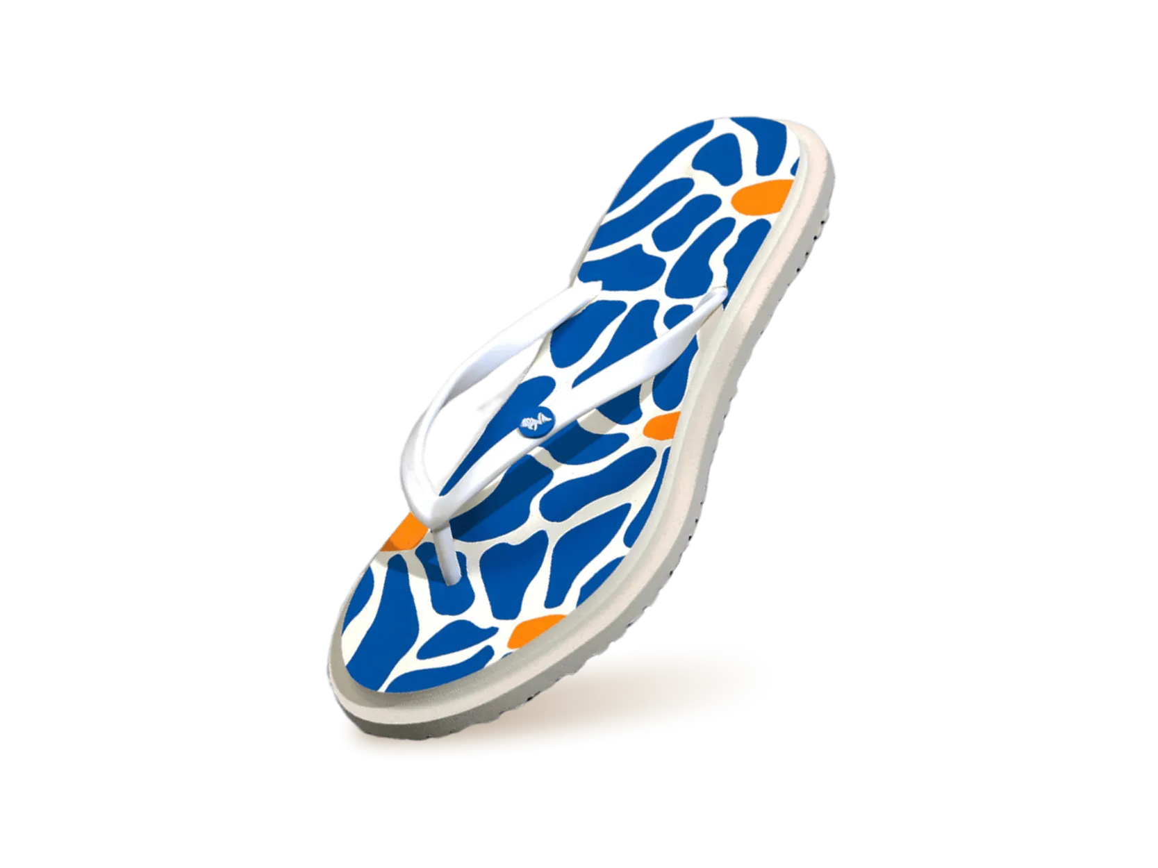Printed Flip Flops : Blue Rafia Flip Flops