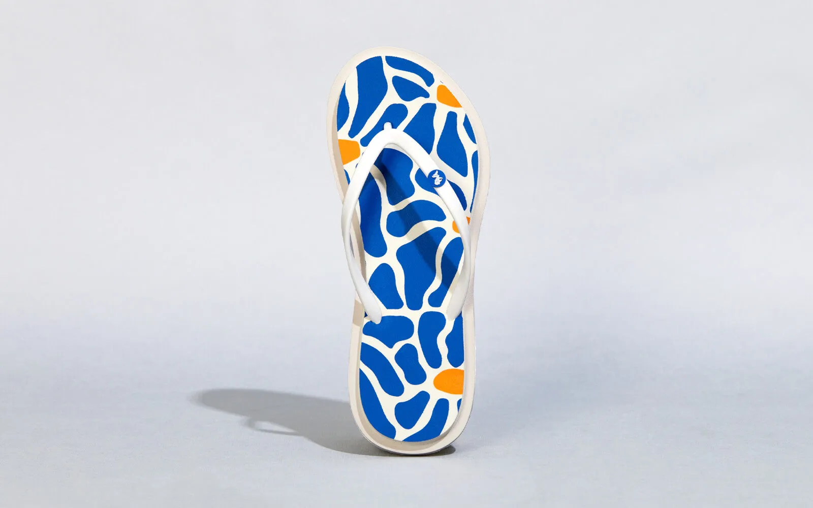 Printed Flip Flops : Blue Norty Memory Foam Flip Flops