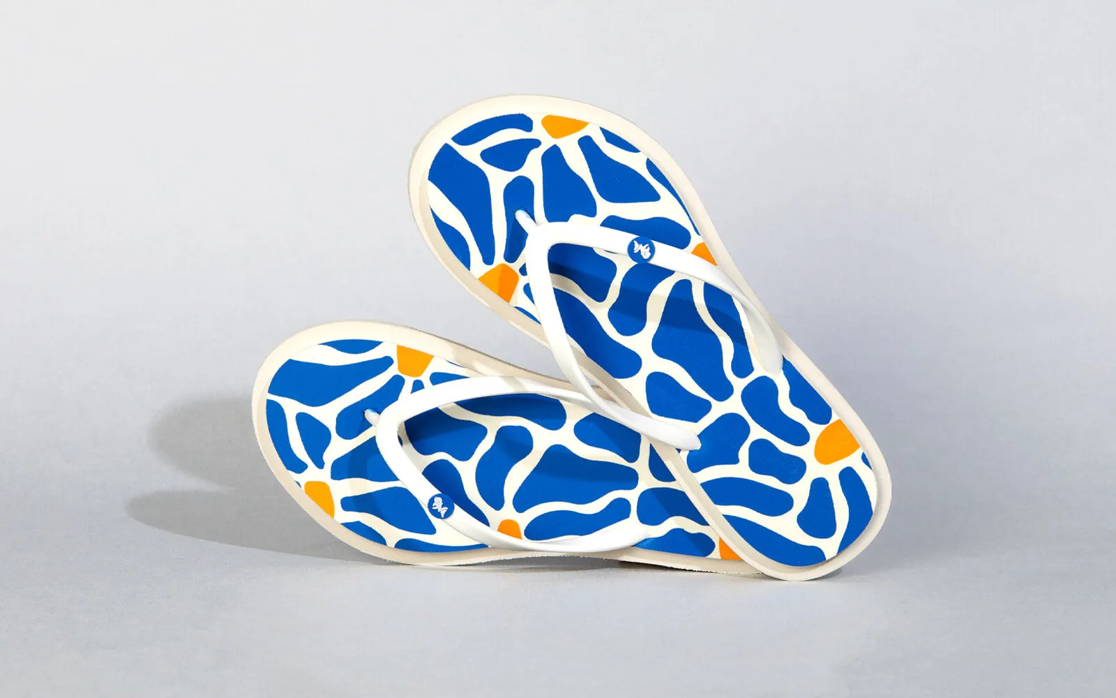 Printed Flip Flops : Blue Flip Flops With Rhinestones