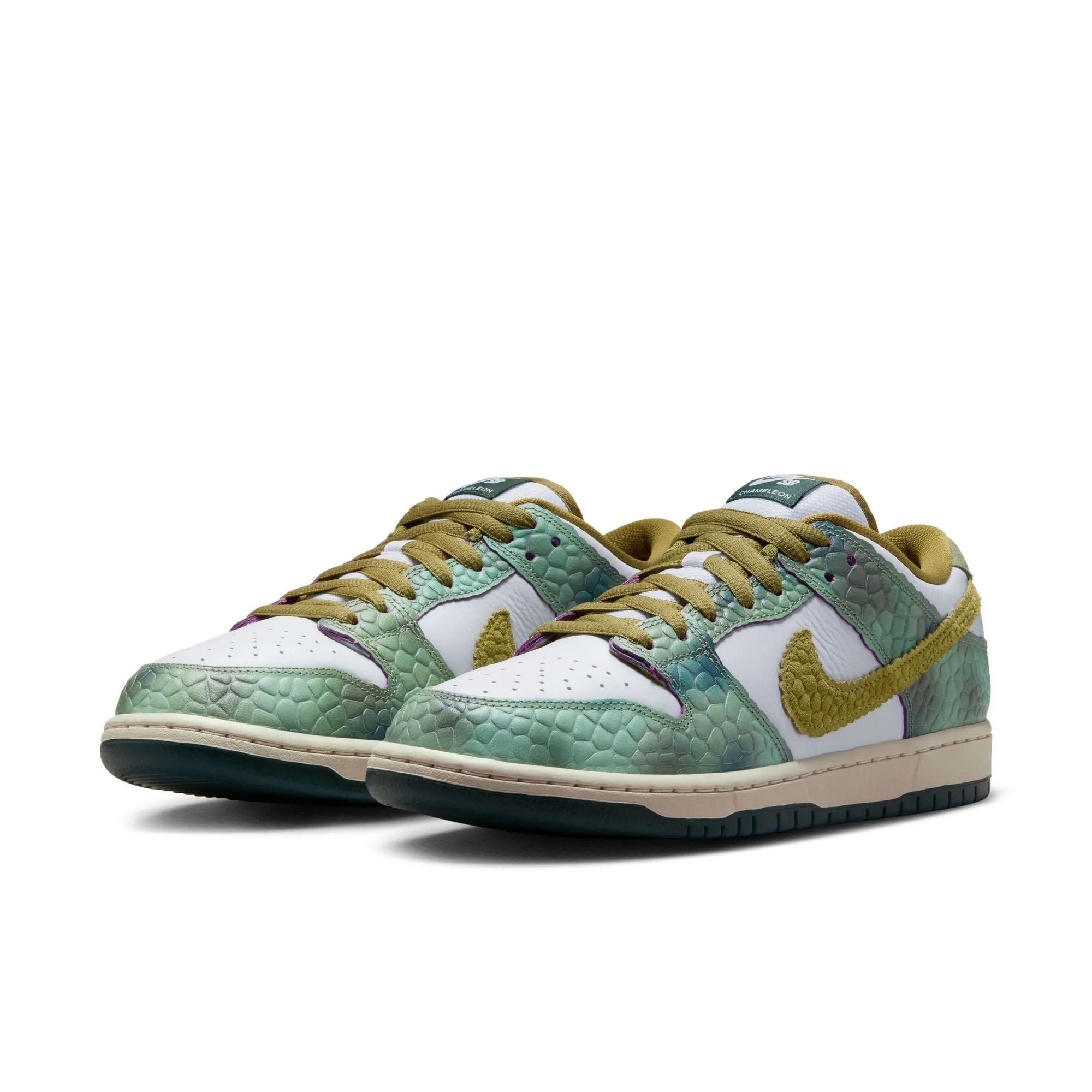 NIKE SB DUNK LOW PRO "CHAMELEON" OIL GREEN/DESERT MOSS-WHITE Best Asics Trail Running Shoes