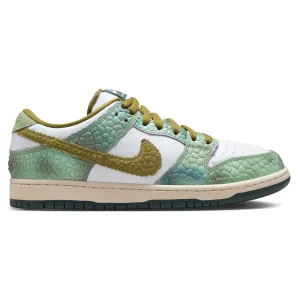 Asics Work Shoes Non Slip NIKE SB DUNK LOW PRO "CHAMELEON" OIL GREEN/DESERT MOSS-WHITE