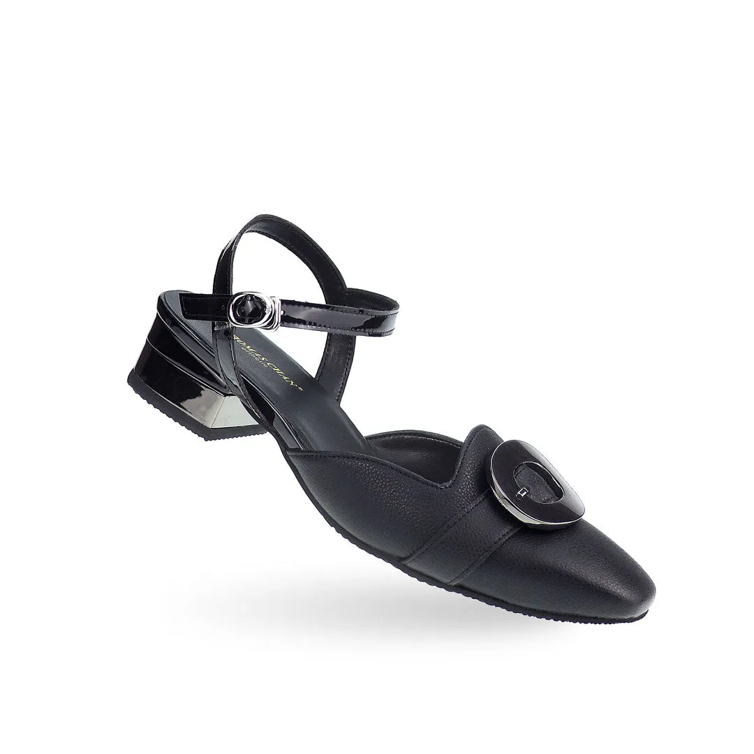 Square Toed Work Boots Square-Toe Ankle Strap Low Heels 1.5"inch [Office Wear Series]