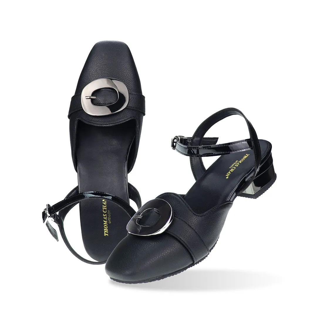 Work Boots Return Square-Toe Ankle Strap Low Heels 1.5"inch [Office Wear Series]