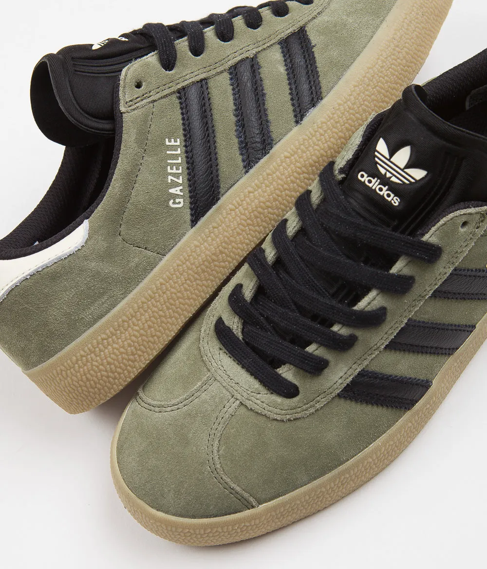 Adidas Gazelle ADV Shoes - Olive Strata / Core Black / Ecru Tint Adidas Superstar Sneakers Shoes