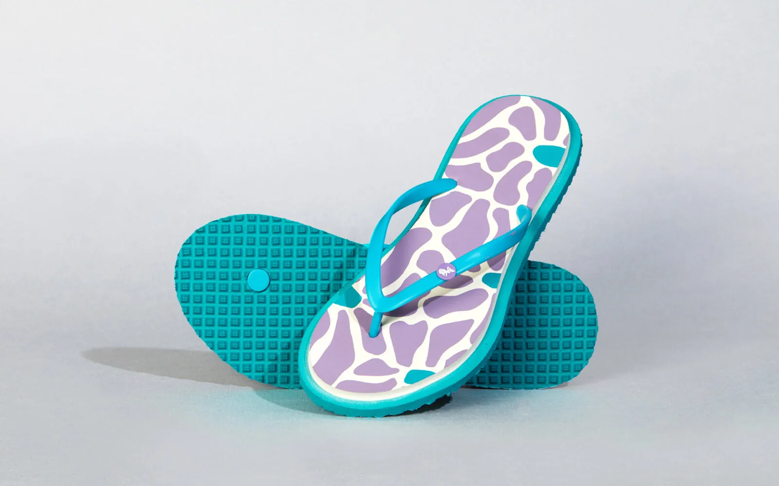 Sparkly Wedge Flip Flops Printed Flip Flops : Lavender