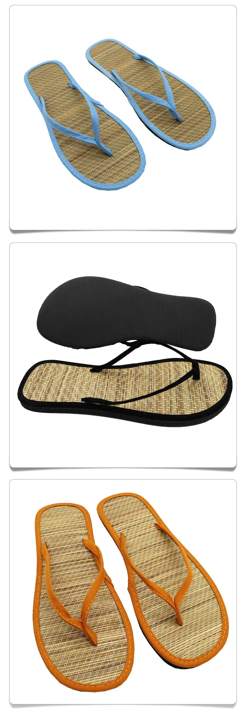 Flip Flops Made In Georgia Summer Women Flat Flip-flops Slippers Comfortable Non-slip Sandals Bamboo Rattan Flip Flop Home Bathroom Fashion Slippers