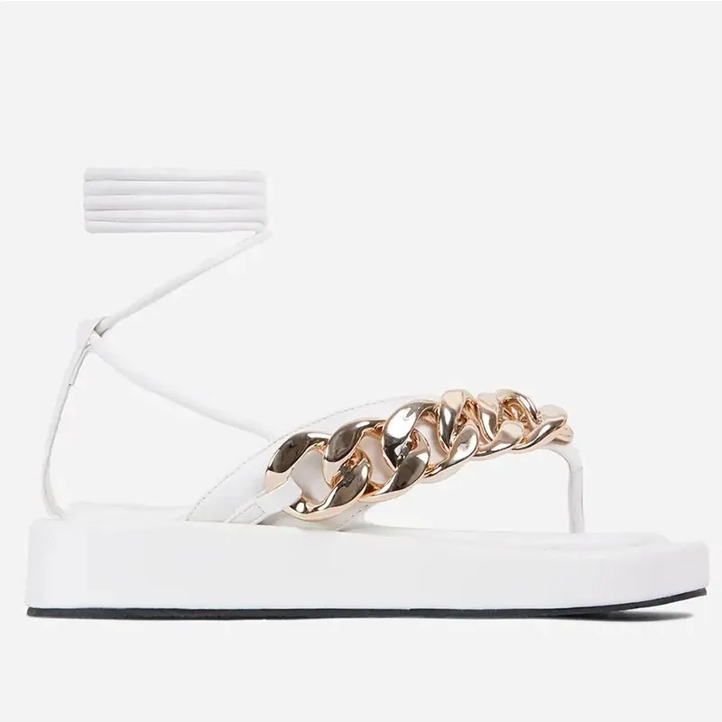 Sandals Wide Width Purpdrank - Women Sandals Rock Style Heels Sandals Summer Shoes Women Lace Up Platform Sandalias Mujer Chain Flip Flops Women Wedges Shoes