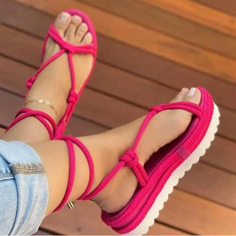 Purpdrank - Women Sandals Summer 2023 Beach Shoes For Women Flat Heels Sandals Platform Sandalias Mujer Elegant Woman Heeled Shoes Female Dress Sandals With Arch Support
