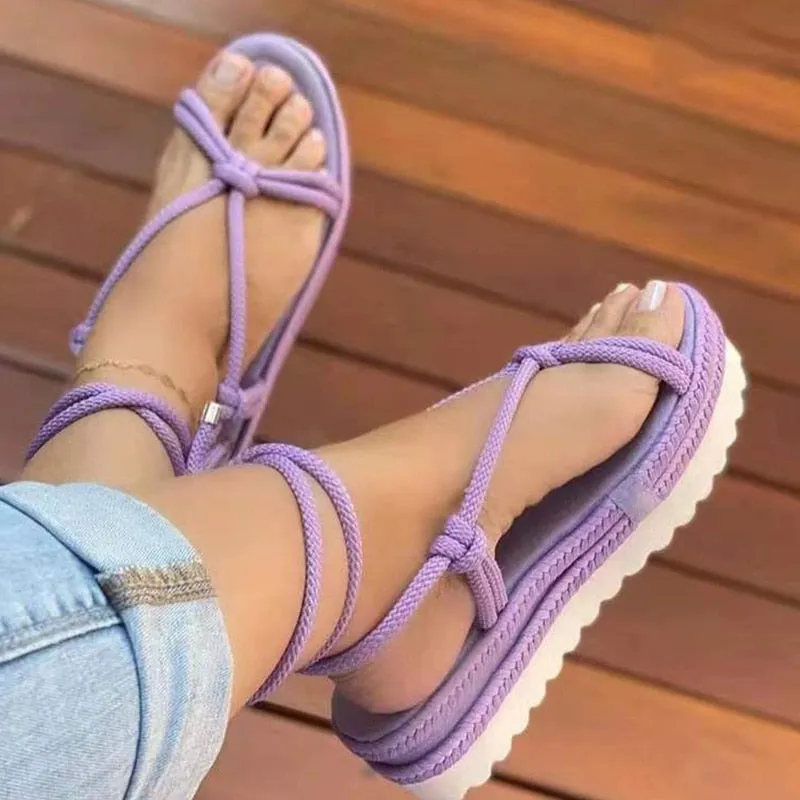 Purpdrank - Women Sandals Summer 2023 Beach Shoes For Women Flat Heels Sandals Platform Sandalias Mujer Elegant Woman Heeled Shoes Female Shoes Sandals