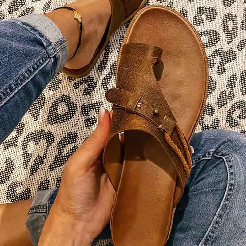 Sandals With Ankle Straps Purpdrank - Women Shoes Summer Roman Women's Sandals Light Ladies Casual Shoes Clip Toe Vintage Slip-On Beach Sandals Sandalias Mujer