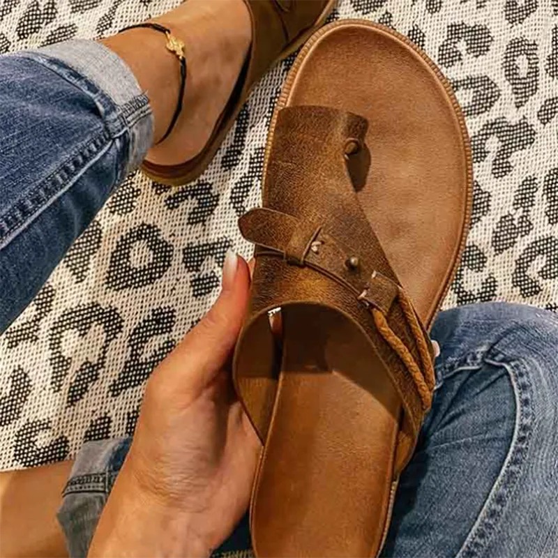 Purpdrank - Women Shoes Summer Roman Women's Sandals Light Ladies Casual Shoes Clip Toe Vintage Slip-On Beach Sandals Sandalias Mujer Sandals Saint Lucian