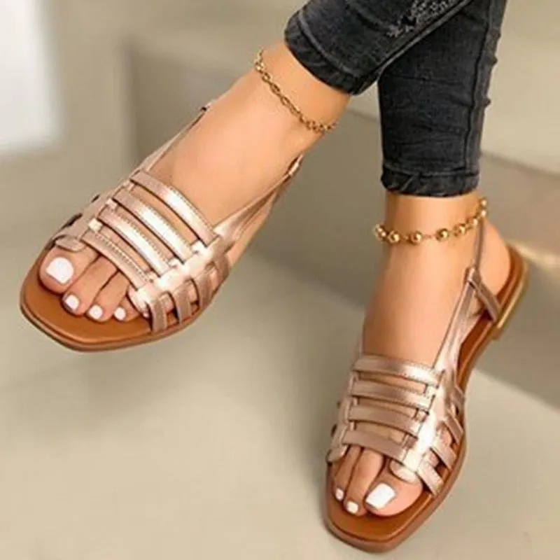 Purpdrank - Women Shoes Vintage Roman Platform Women Sandals Summer Buckle Causal Solid Durable Ladies Sandals Outdoor Rubber Footwear Femme Sandals Beach Photos